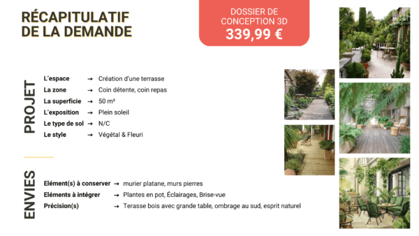 Projet 3D - Dossier de conception - dessin paysager - Dossier client à visualiser 2